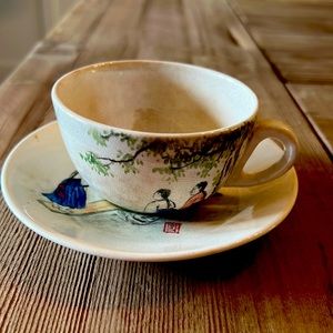 Korean tea cup and saucer. Vintage!